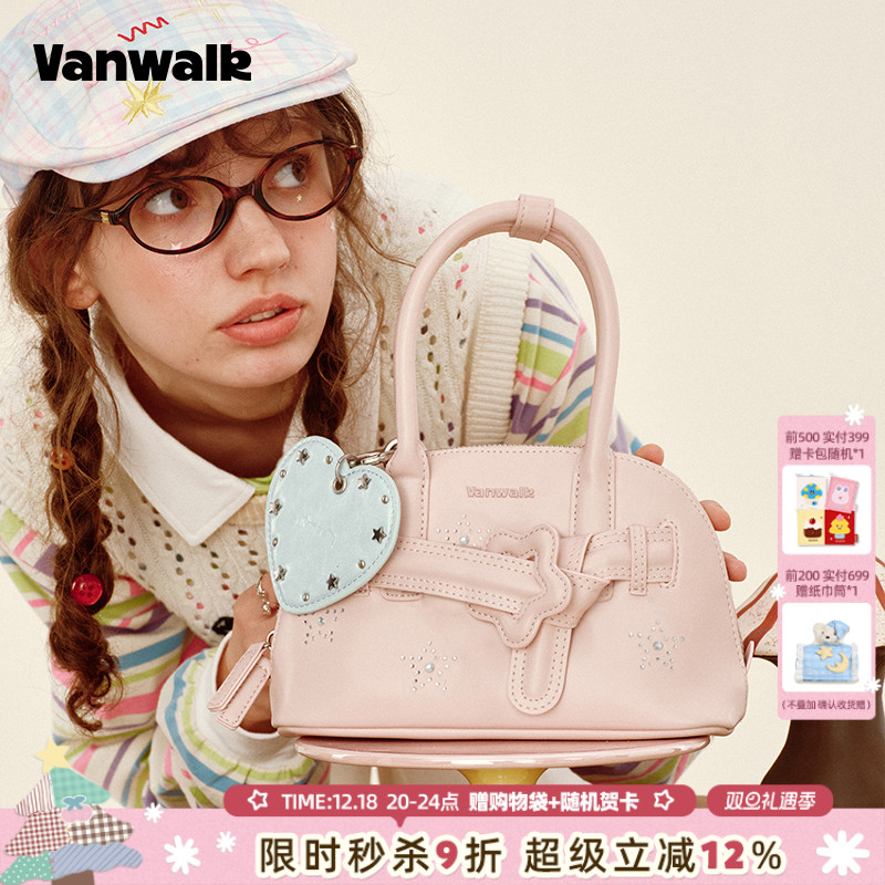VANWALK/出走高级感波点波士顿包