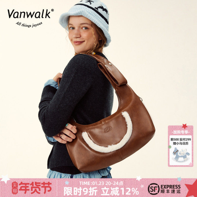 VANWALK农场系列 秋冬新款腋下包包少女小众单肩手提袋通勤托特包,箱包皮具/热销女包/男包,托特包,淘宝优惠券,粉丝福利购,淘宝优惠卷