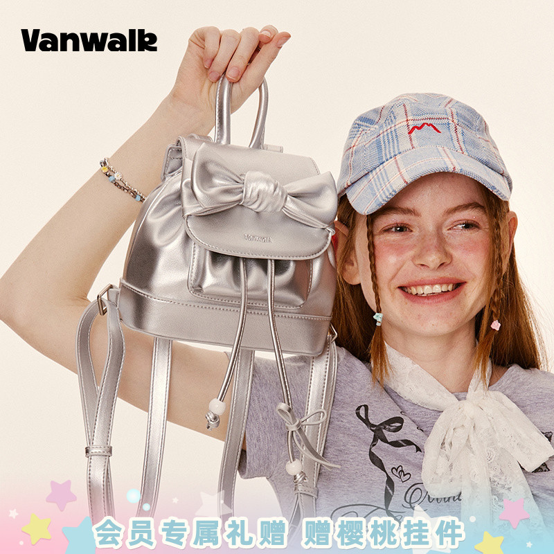 vanwalk/出走蝴蝶结小型双肩背包图片