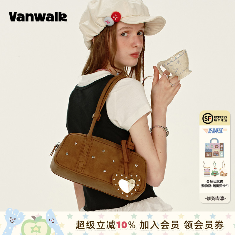 VANWALK/出走小众设计铆钉法棍包