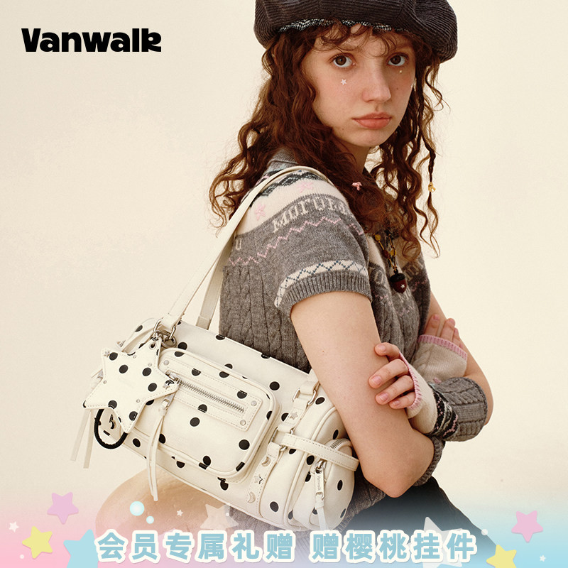 VANWALK/出走高级感波点腋下包包图片