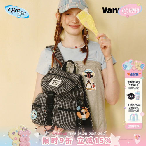 VANWALK/出走卡通企鹅双肩包背包