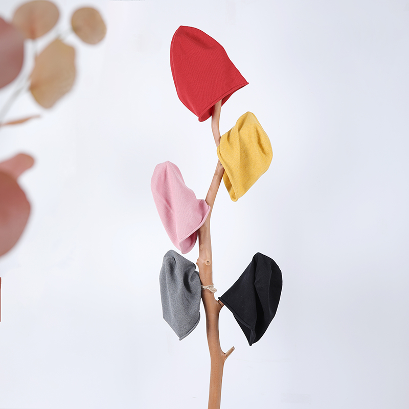 玲珑~5色/十木米原创全棉百搭旅行文艺可折叠针织毛线帽子