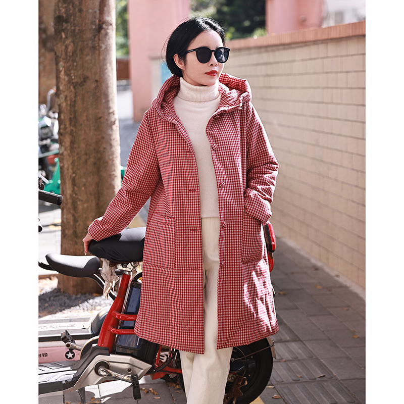 十木米原创全棉色织格子棉服