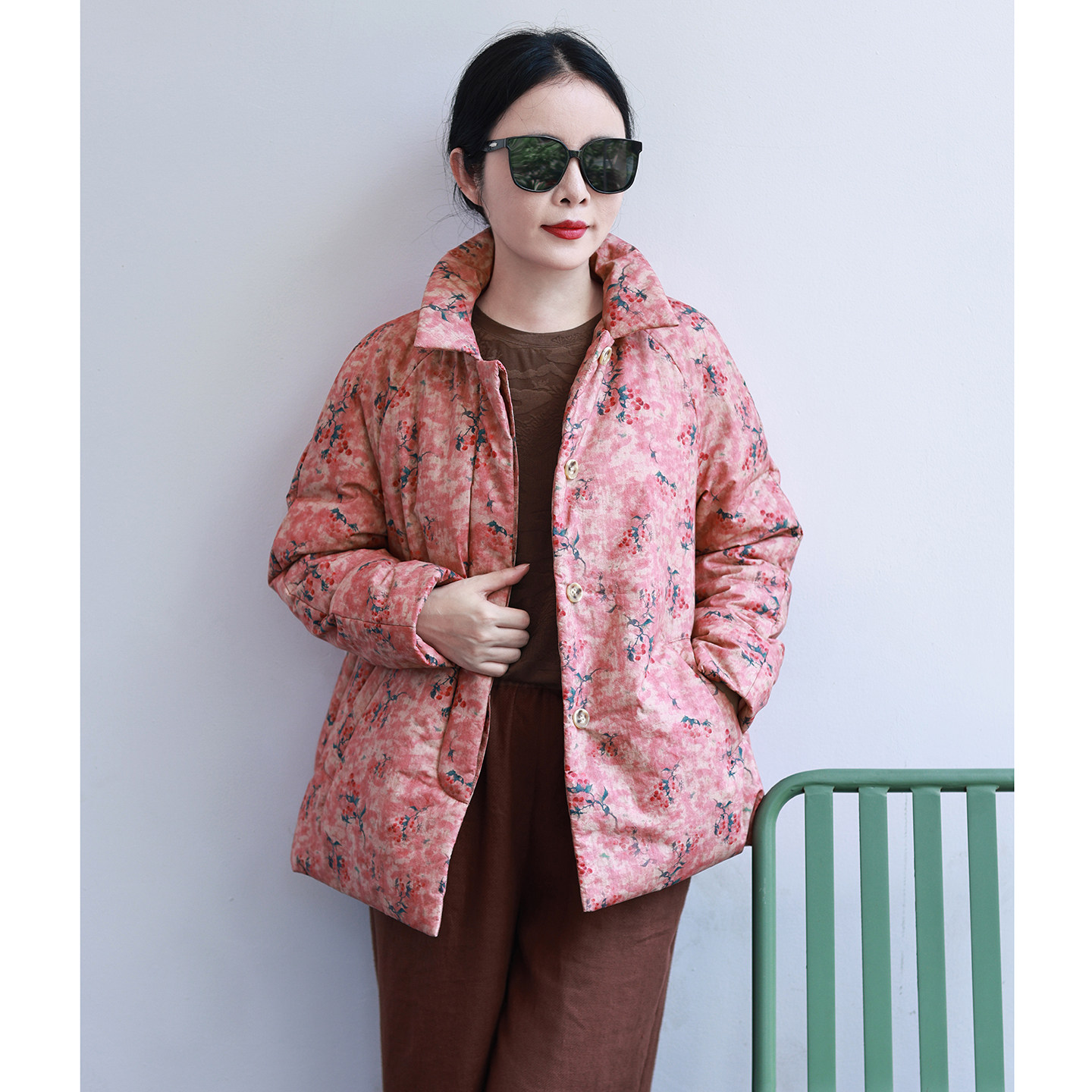 特价 小花园/十木米原创百分百长绒棉文艺休闲加厚棉服短外套女