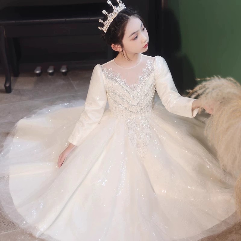 加肥加大码礼服花童婚纱加厚公主裙生日宴会走秀主持人钢琴演出服