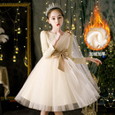 儿童礼服裙加绒女童演出服婚纱公主裙钢琴表演主持人蓬蓬连衣裙