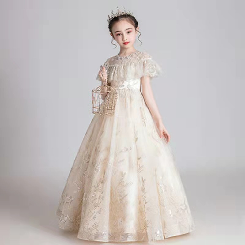 女大童胖女孩加大码礼服公主裙花童婚纱主持人生日宴会钢琴演出服