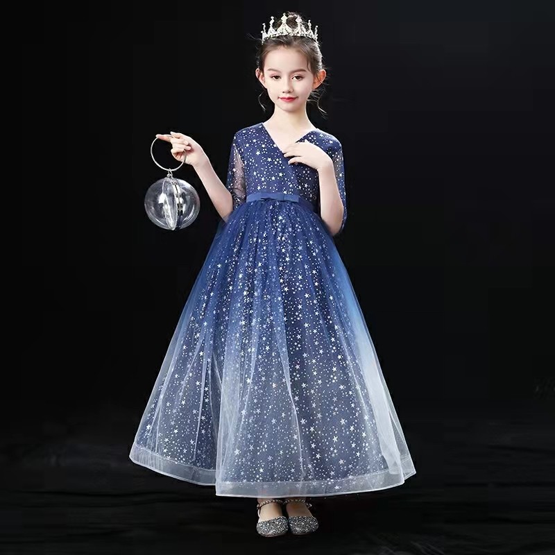 女大童高端礼服蓬蓬裙公主裙女生网纱连衣裙生日主持人钢琴演出服