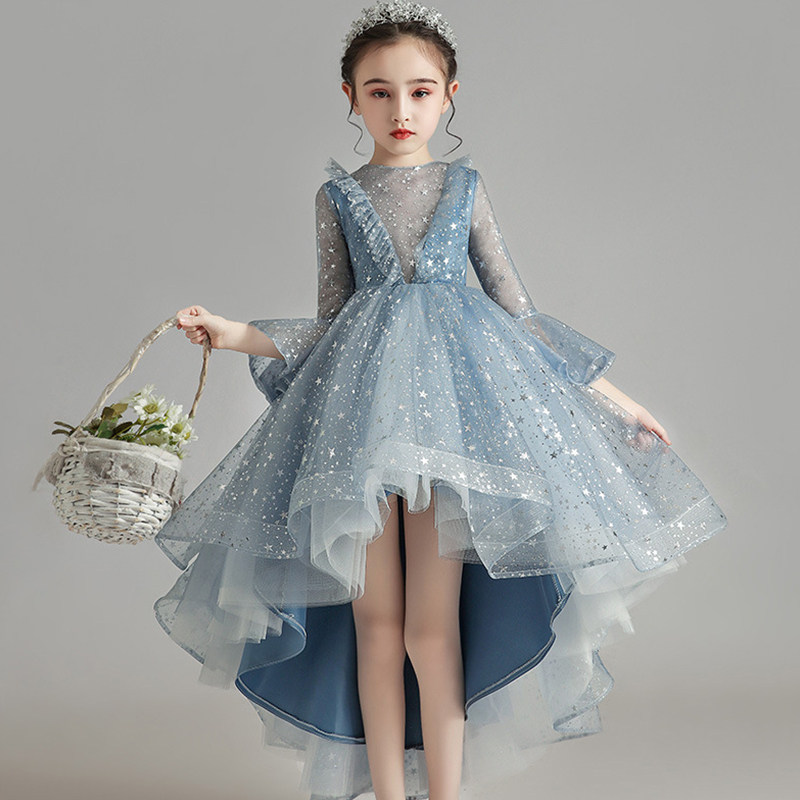 女大童走秀晚礼服高端钢琴表演主持人礼服裙生日公主小花童蓬蓬裙