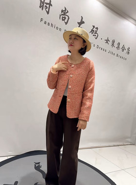 女权8520秋冬新款加肥加大码女装胖妹妹减龄小香风羽绒服外套