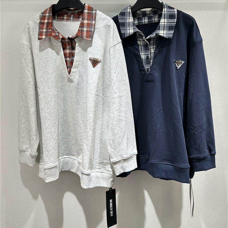 91569播本2025冬装新款大码女装遮肉显瘦上衣时尚百搭打底衫卫衣