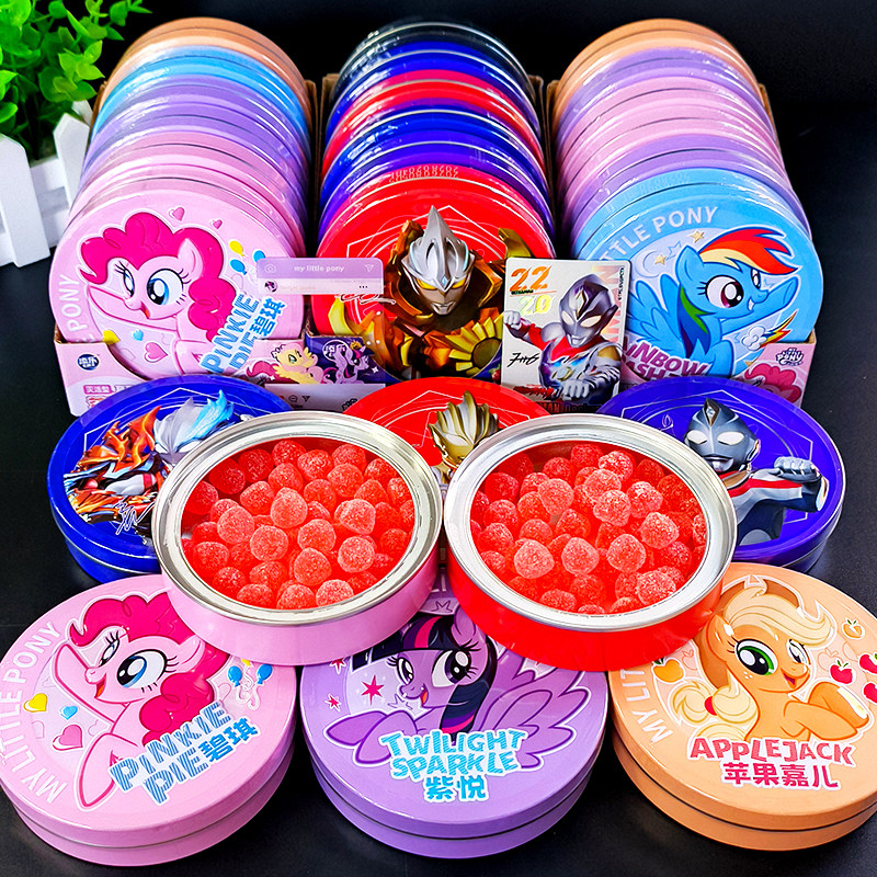 添乐卡通王小马宝莉益生菌软糖正版联名儿童糖果小零食铁盒圣诞节