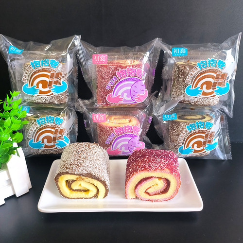 初鑫抱抱卷芋泥提拉米苏味蛋糕代早餐办公室下午茶小吃休闲零食品