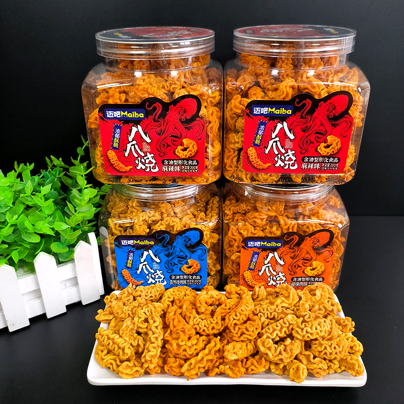 迈吧八爪烧200g锅巴网红爆款吃货零食小吃怀旧休闲食品桶装大容量