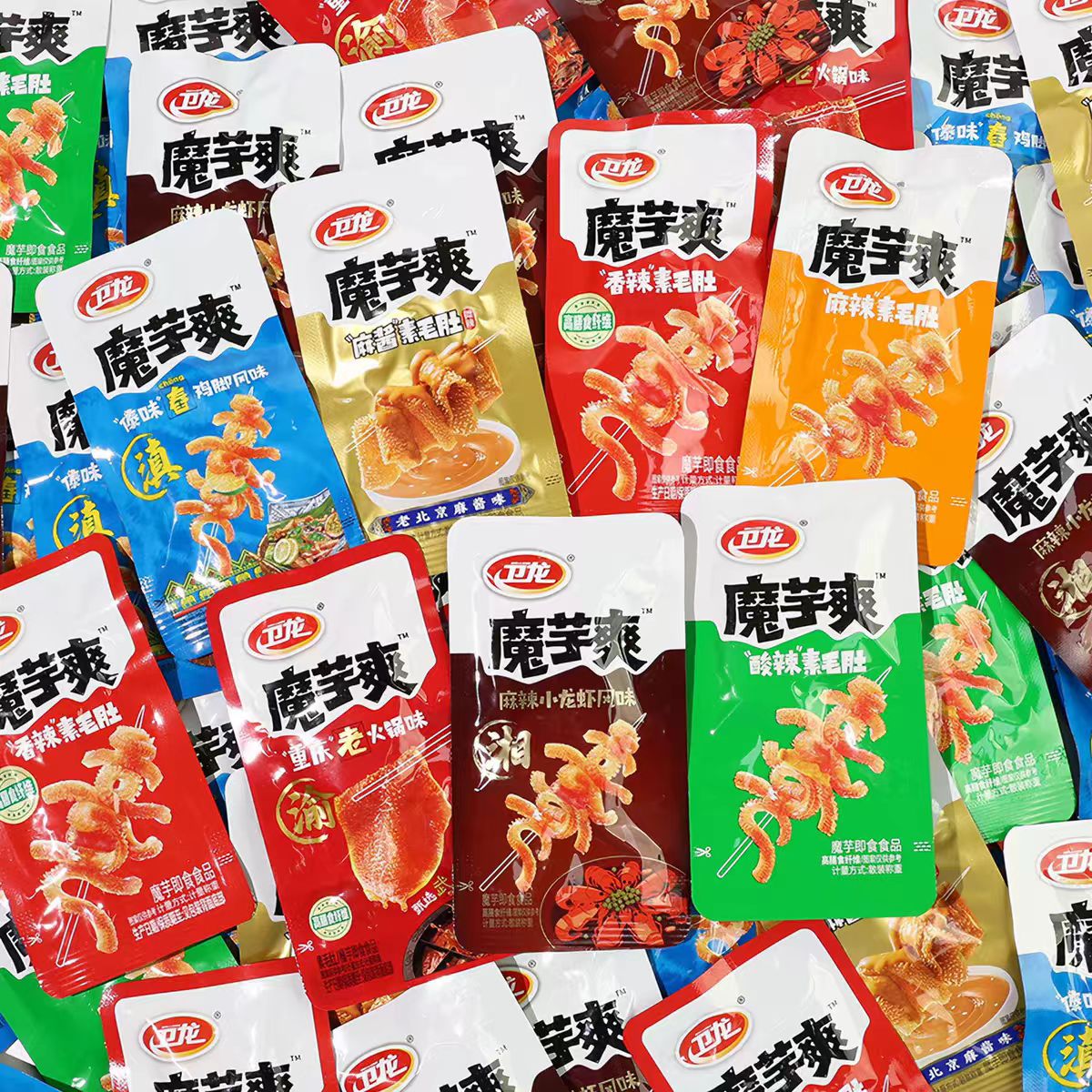 卫龙魔芋爽素毛肚180g盒装香辣酸辣麻酱多口味网红小零食休闲小吃
