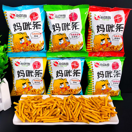 怡味园加虾猫耳朵妈咪条8种口味选择散装酥脆膨化办公室休闲 食品