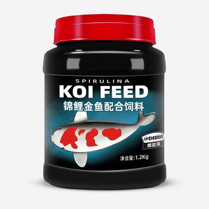 包邮 德瑞水族 锦鲤鱼饲料 金鱼增色鱼食血鹦鹉鱼1200g蛋白螺旋藻