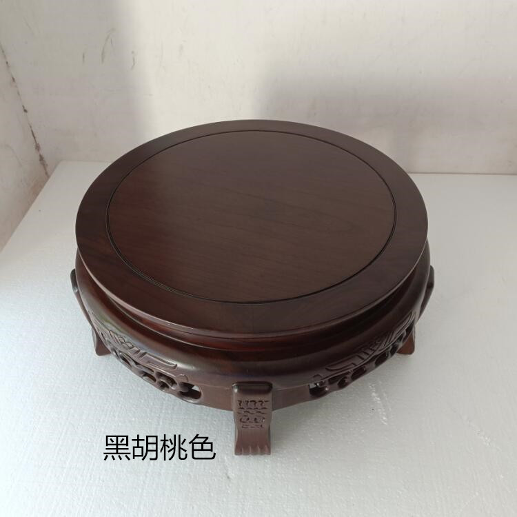 实木鱼缸架中式花架空调底座奇石工艺品矮架子大花瓶架木质置物架