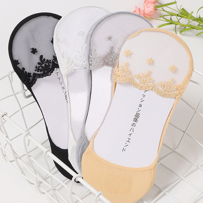 隐形硅胶防滑，浅口蕾丝花边