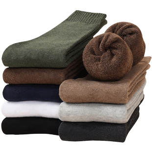 老人长筒加厚保暖袜厚袜子男长袜冬季中筒袜男士棉袜加厚加绒冬天