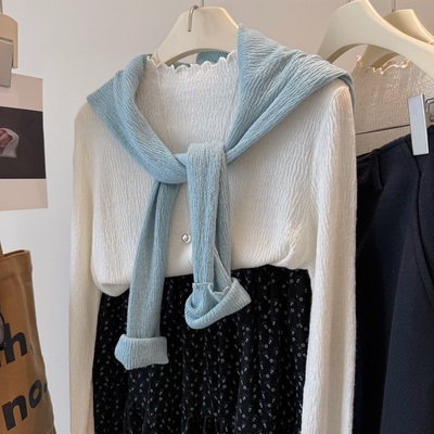 万能叠搭%30羊毛木耳领内搭毛衣