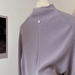 怒推 内搭毛衣女 抗起球%100美丽诺羊毛半高领软糯高弹显瘦针织衫