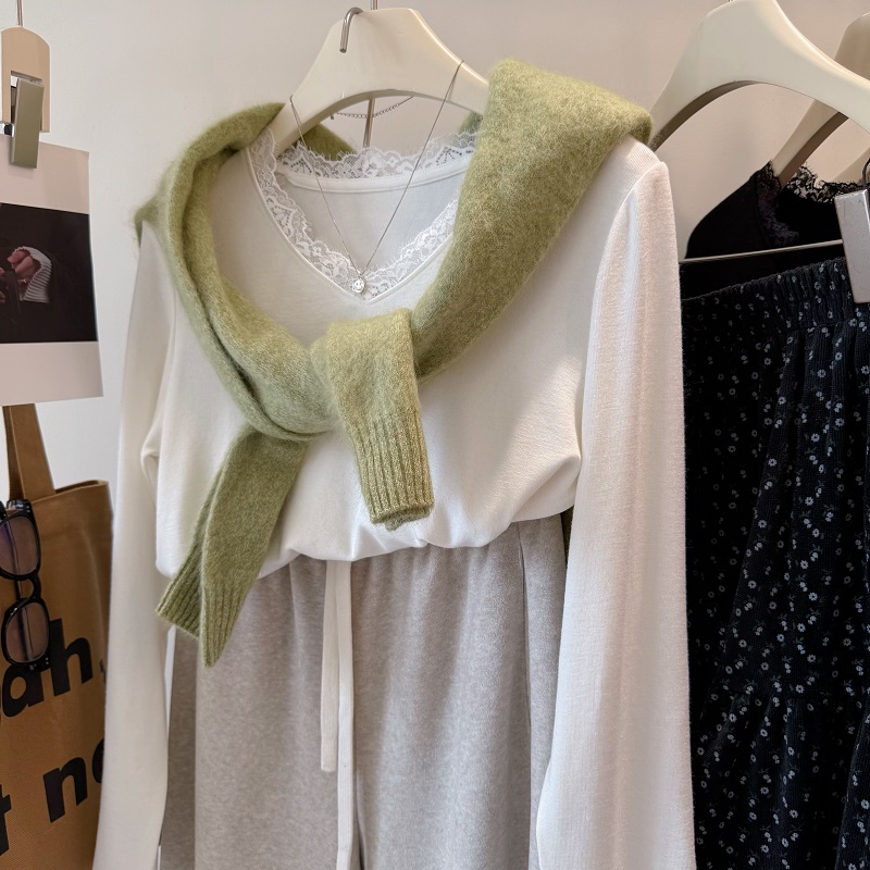 轻法式蕾丝花边显瘦高弹蕾丝T恤