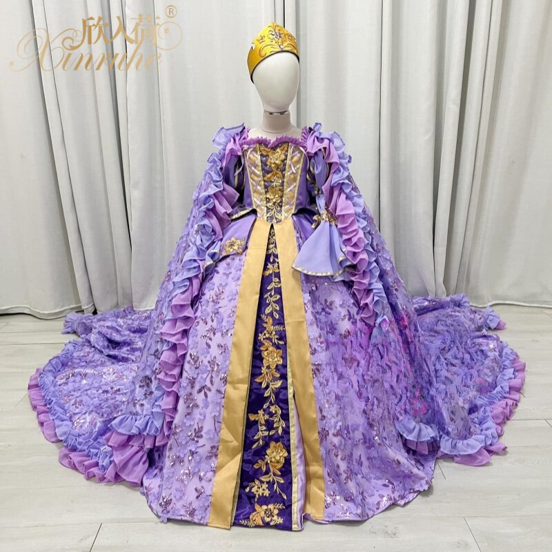 欣入荷女童紫色超好看的连衣裙子日常可穿礼服乐佩公主COSPLAY