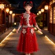 素 盘扣红色亮片刺绣两件套拜年服汉服元 欣入荷中国风女童唐装 中式