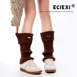 ECIEXI咦嘻冬季针织厚款袜套雪地靴堆堆袜y2k辣妹时尚显瘦小腿套