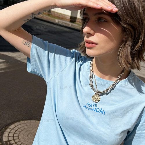 短袖韩系薄字母纯棉女