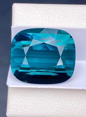 GUILD精品拉贡碧玺戒面16.38克拉Lagoon彩宝裸石晶体干净VB精切