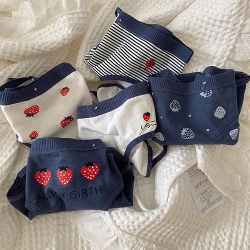 5条装/日系藏蓝草莓内裤