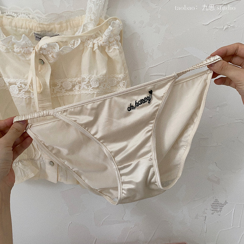 法式缎面少女松紧细带无痕内裤女士性感低腰夏季薄款冰丝高叉纯欲,女士内衣/男士内衣/家居服,女三角裤,淘宝优惠券,粉丝福利购,淘宝优惠卷