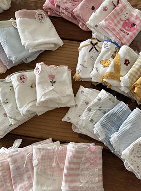 5条装平价学生内裤合集 少女洛丽塔甜粉卡通碎花纯棉三角裤短裤女