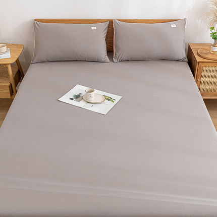 纯棉床笠款床单单件全棉床罩套床垫保护套防滑固定包裹式纯色被单