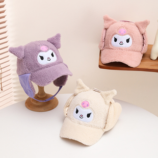 儿童帽子女童2025新款秋冬鸭舌帽宝宝护耳帽冬季女孩棒球帽防风帽