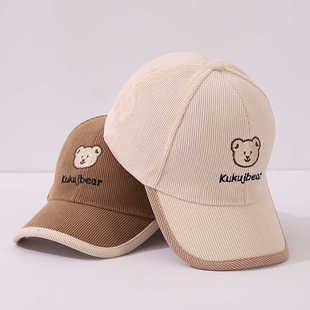 儿童帽子秋冬季宝宝鸭舌帽冬天女宝灯芯绒棒球帽男女童韩版遮阳帽