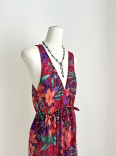 小众露背 沙滩泳衣罩衫 捡漏美牌 深V异域风外搭裙复古油画感薄款