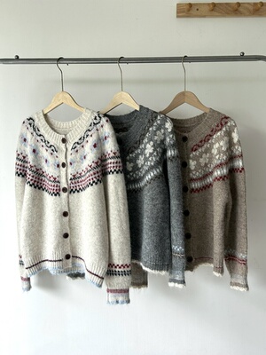 捡漏！撤柜单 费尔岛提花针织开衫上衣女春秋显瘦拼色设计感毛衣