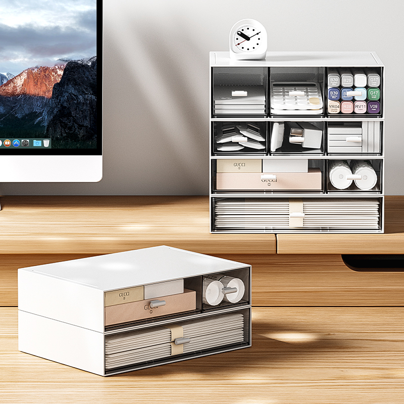 桌面多层分格可叠加收纳盒