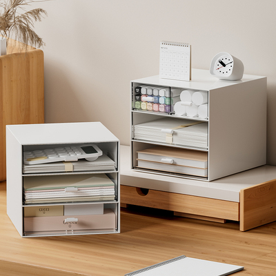 PP桌上极简设计收纳盒可叠加