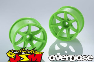 OD2724b OVERDOSE R-SPEC WORK EMOTION T7R RC漂移轮毂荧光绿7mm