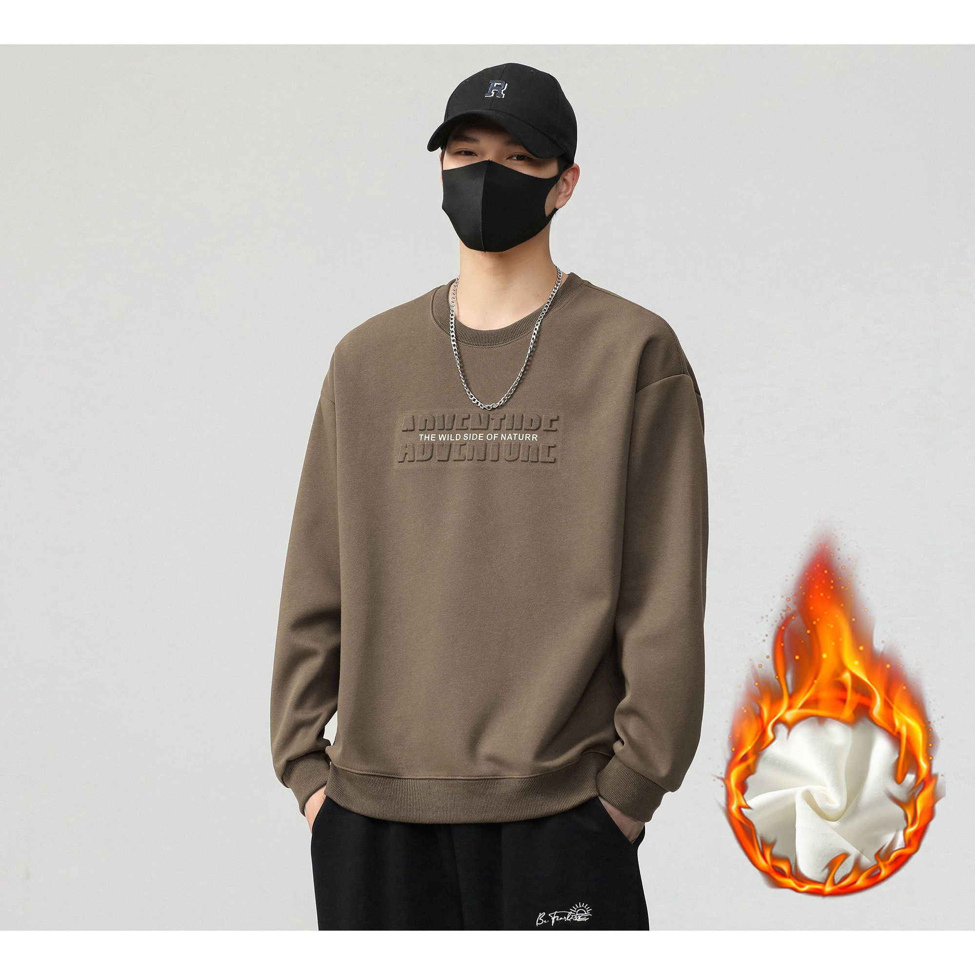 Yishion以纯官方时尚正品长袖加绒卫衣男休闲2025秋冬新款宽松百,男装,T恤,淘宝优惠券,粉丝福利购,淘宝优惠卷