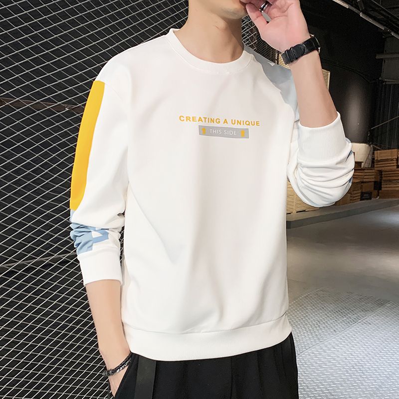 Yishion以纯厚款潮卫衣男士秋季潮流春秋长袖打底衫秋冬季上衣男