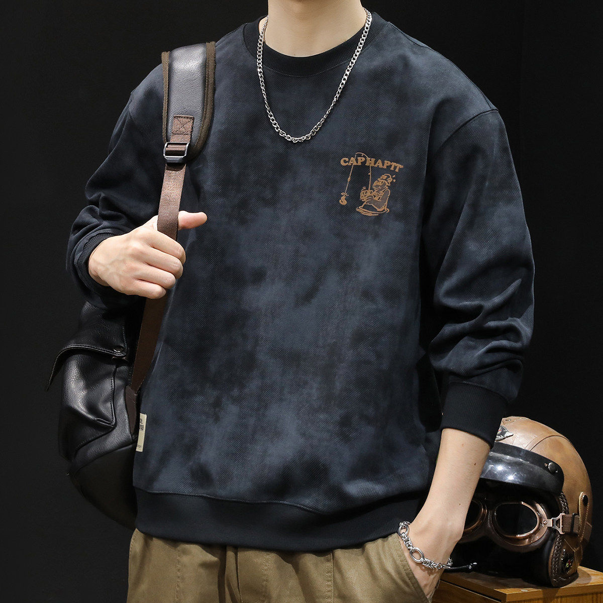 官方旗舰店男潮牌加绒卫衣男春秋款圆领衣服秋季2026男士长袖大码