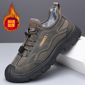 老北京棉鞋 短靴 棉靴加厚软底防滑登山鞋 男冬季 加绒保暖防滑爸爸鞋