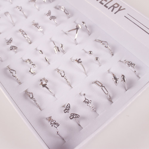 义乌夜市摆摊小饰品光面开口戒指