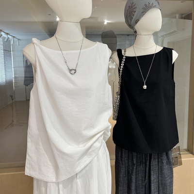 扭结吊带背心外穿法式小资高级感